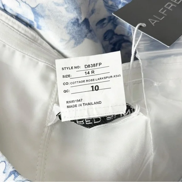 NWT ALFRED SUNG Floral Satin Twill Sweetheart Neck Strapless Ruffle Hem‎ Gown 14 - Picture 7 of 7